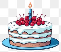 PNG Birthday cake birthday dessert cream. AI generated Image by rawpixel.