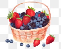 PNG Mix berries basket strawberry blackberry blueberry raspberry fruit plant. 