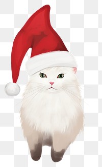 PNG Cat wearing a Santa hat. AI generated Image by rawpixel.