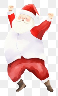 PNG Chubby santa dancing white background celebration christmas. AI generated Image by rawpixel.