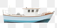 PNG  Fishing boat watercraft sailboat vehicle. AI generated Image by rawpixel.