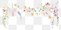 PNG  Floral border pattern drawing flower. 
