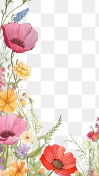 PNG  Flower pattern poppy plant. AI generated Image by rawpixel.