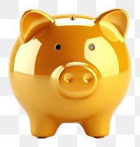 PNG  Piggy bank mammal gold white background. AI generated Image by rawpixel.