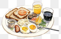 PNG Breakfast brunch plate food. AI generated Image by rawpixel.