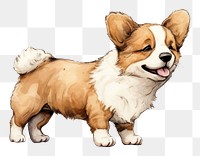 PNG Chubby dog papillon cartoon mammal. AI generated Image by rawpixel.