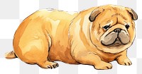 PNG Chubby dog bulldog cartoon animal. AI generated Image by rawpixel.