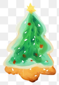 PNG  Christmas tree bread drawing white background gingerbread. AI generated Image by rawpixel.