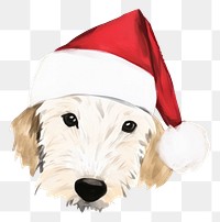PNG  Dog wearing a christmas hat drawing mammal animal. AI generated Image by rawpixel.