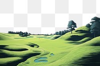 PNG Golf course landscape grassland outdoors. AI generated Image by rawpixel.
