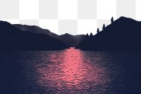 PNG Lake outdoors nature moon. AI generated Image by rawpixel.