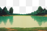 PNG Lake landscape outdoors painting. 