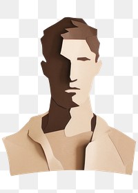 PNG Man portrait adult paper. AI generated Image by rawpixel.