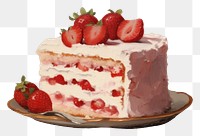 PNG  Strawberry cake dessert fruit cream