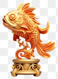 PNG Golden fish animal white background representation. AI generated Image by rawpixel.
