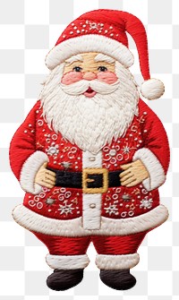 PNG  A Santa Claus embroidery white background representation santa claus. AI generated Image by rawpixel.
