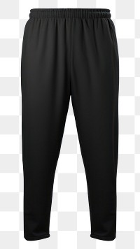 PNG  Black jogger pant mockup pants black white background. 