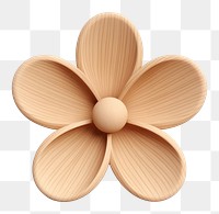 Daisy flower shape wood white background accessories. 