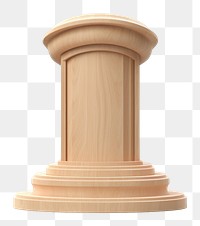 Minimal podium shape architecture column wood. 