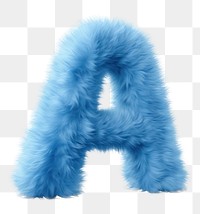 PNG Alphabet A shape blue fur white background