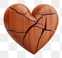 Broken heart shape wood white background affectionate. 