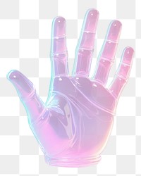 PNG  Purple finger glove hand. 