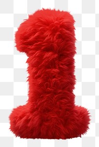 PNG Number 1 red fur toy. AI generated Image by rawpixel.