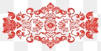 PNG Traditional chinese red frame motif pattern drawing white. AI generated Image by rawpixel.
