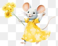 PNG  Rodent animal mammal flower. AI generated Image by rawpixel.