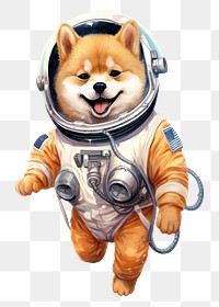 PNG Shiba dog astronaut mammal helmet cute. AI generated Image by rawpixel.