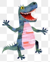 PNG  Cheerful crocodile characther playing shaker animal paper art. AI generated Image by rawpixel.