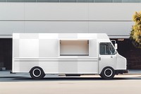 Food truck png vehicle mockup, transparent design