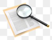 PNG Magnifying glass surveys documents white background publication education