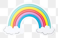 PNG Sticker rainbow art white background. AI generated Image by rawpixel.