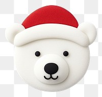 PNG Christmas polar bear christmas snowman face. 