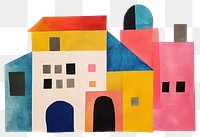PNG  Cartoonish house painting architecture creativity. AI generated Image by rawpixel.