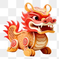 PNG Chinese new year dragon craft white background. 