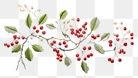 PNG Embroidery pattern cherry plant