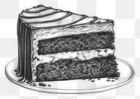 PNG Chocolate cake dessert sketch food. AI generated Image by rawpixel.