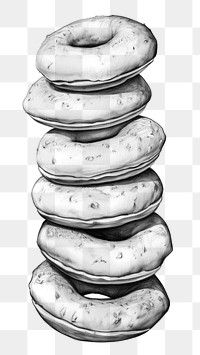 PNG Donuts drawing sketch food. AI generated Image by rawpixel.