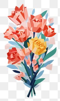 PNG Flower bouquet art painting plant. AI generated Image by rawpixel.