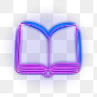 PNG  Book icon neon light night. 