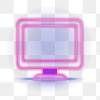 PNG  Computure icon neon screen light. AI generated Image by rawpixel.