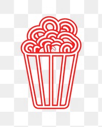 PNG  Popcorn icon light line neon. AI generated Image by rawpixel.