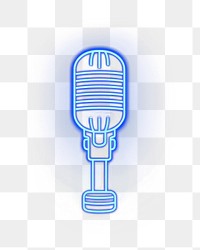 PNG  Vintage microphone icon lighting line blue. 