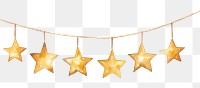 PNG 5 golden stars white background illuminated celebration