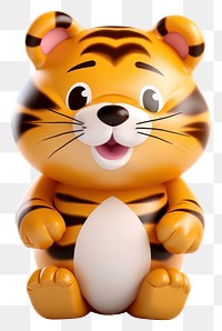 PNG A extremely fat tiger balloon figurine toy white background. 