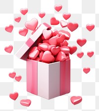 PNG Heart petal box white background. 