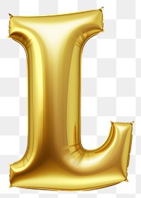 PNG Letter L balloon gold text white background. AI generated Image by rawpixel.