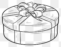PNG A round gift box line white background celebration. AI generated Image by rawpixel.